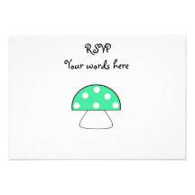 Green mushrooms personalized invite