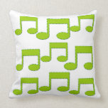 Green Music Notes Theme Pillow Cushion