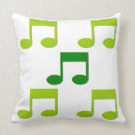 Green Music Notes Theme Pillow Cushion