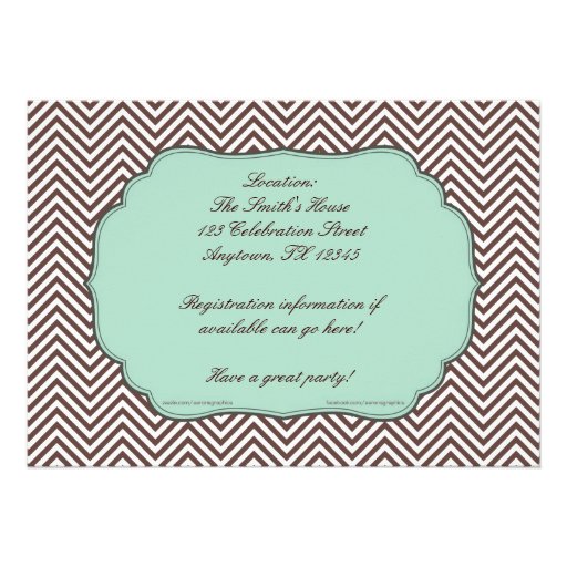 Green Mustache & Ties Baby Shower Invitations
