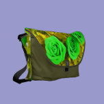 Green N Gold Roses Rickshaw Messenger Bag rickshaw messenger bags