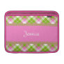 Green n Pink Plaid MacBook Air Sleeve 2