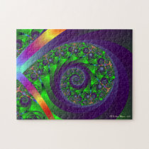 Green 'n Purple Spiral Fractal Puzzle puzzles