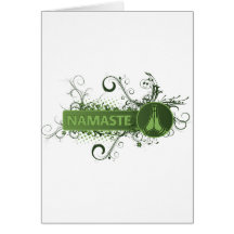 Green Namaste English Card