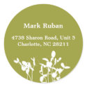 Green nature leaf plant custom name address label sticker