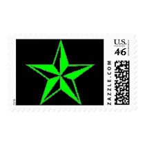 Green Nautical Star Postage Stamp