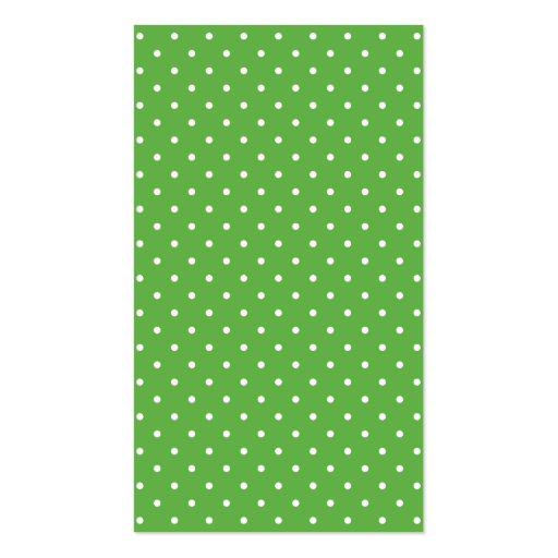 Green & Navy Blue Cute Polka Dots Monogram Business Card Templates (back side)