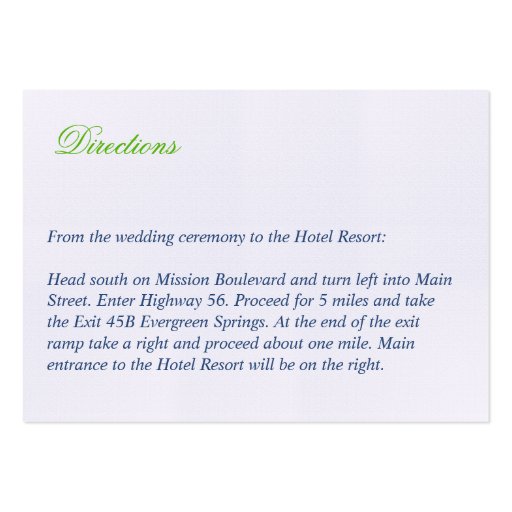 Green navy oval lace preppy wedding reception card business card (back side)