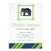 Green & Navy Party Invites  $2.35/per invite