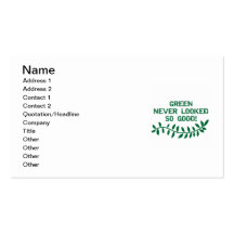 Green Never Looked So Good T-shirts and Gifts Business Card Template