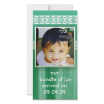 Green New Baby Joy Announcement photo cards by semas87 Green New Baby Joy Announcement photo cards