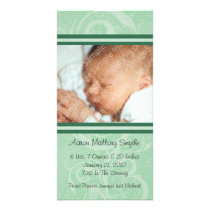 Green New Style New Baby Photo Card photo cards