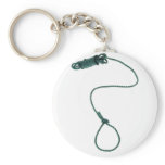 Green nylon rope key chain
