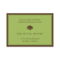 Green oak tree wedding reception enclosure cards profilecard