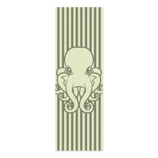 Green Octopus Bookmark Business Cards