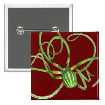 Green Octopus With Melon Body Pinback Buttons