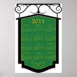 Green Old Fashioned 2011 Calendar Poster