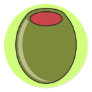 Green olive round stickers