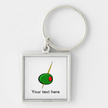 Green Olive with Red Pimento Key Chains