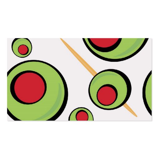 green olives pattern business card (back side)