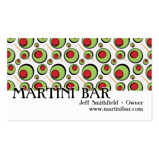 green olives pattern business card (front side)