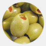 Green olives round stickers