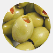 Green olives round stickers