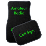 Green on Black Amateur Radio Call Sign Car Mat