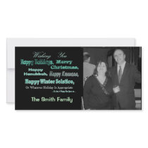 Green on black Multi Holidays Photo Card