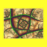 Green On Gold Fractal Fine Art postcards