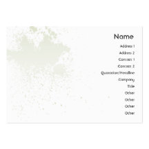 Green On White Splatter - Chubby Business Card Templates