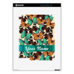 Green & orange butterflies iPad 2 skin