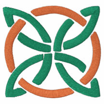 Green & Orange Celtic Irish Knotwork Design 3