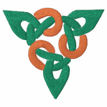Green & Orange Celtic Irish Knotwork Pattern Embroidered Polo Shirt
