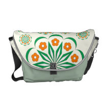 Green Orange Floral Rickshaw Medium Messenger Messenger Bags at  Zazzle