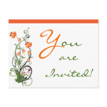 Green & Orange Floral/Vine Design Postcards by mrssocolov2 Green & Orange Floral/Vine Design Postcards