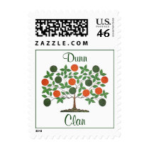 Green & Orange Folkart Style Family Tree Stamp