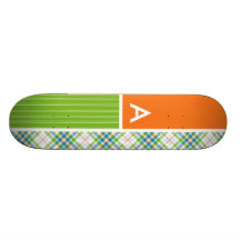 Green, Orange Plaid Skateboards
