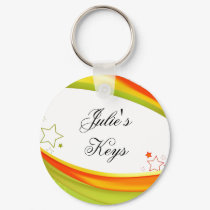 Green & Orange Stars keychains