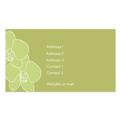 Green orchid business card (back side)