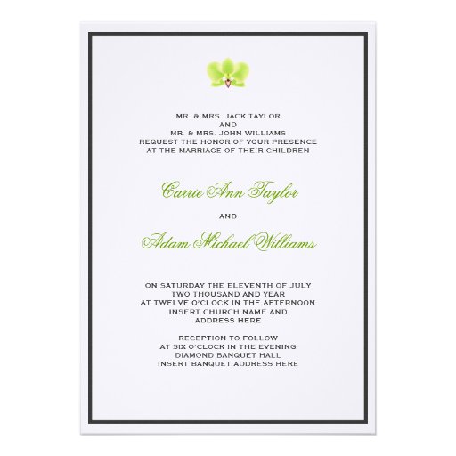 Green Orchid Invitation