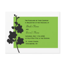 Green Orchid Invitation postcards by designaline Green Orchid Invitation postcards