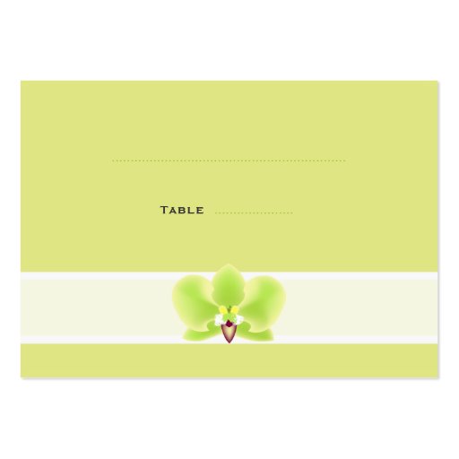 Green Orchid Place Cards Business Cards (front side)
