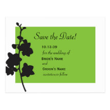 Green Orchid Save the Date Postcard
