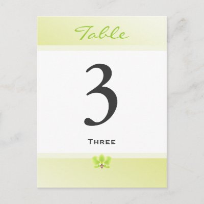 Green Orchid Table Number Card Postcards