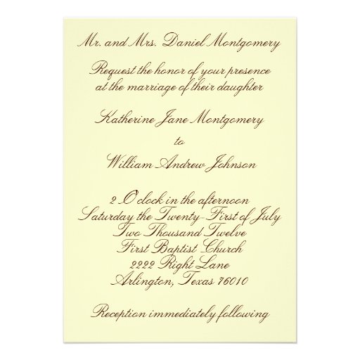Green orchid wedding invitation