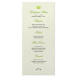 Green Orchid Wedding Reception Menu Customized Rack Card