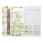 Green Orchid Weekly Personalized Meal Planner Memo Notepads