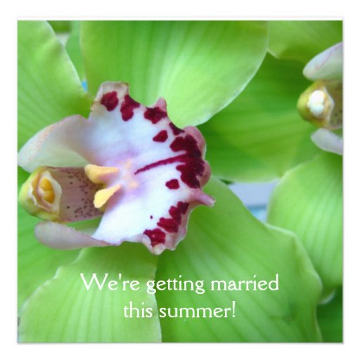 Green Orchids invitations