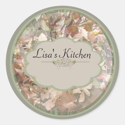 Green Orchids Spice jar labels Round Stickers